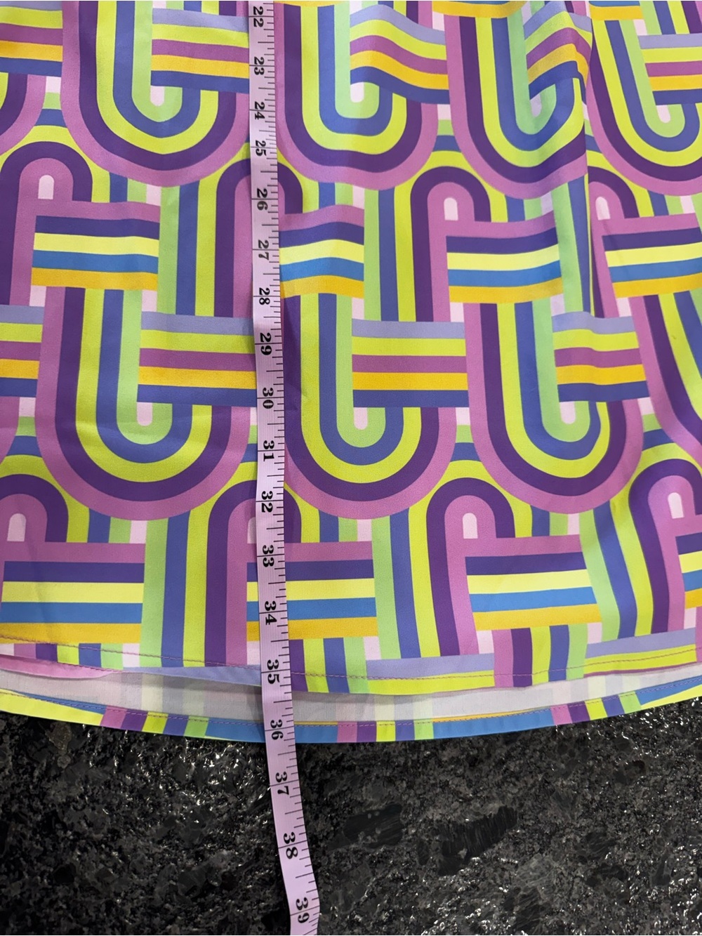 SSYS The Label Geometric Shift Dress Large Purple Green Sleeveless Collared - Picture 4 of 4
